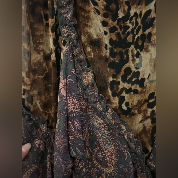 NWT By Anthropologie Ruffled Chiffon Maxi Dress - Picture 4 of 9